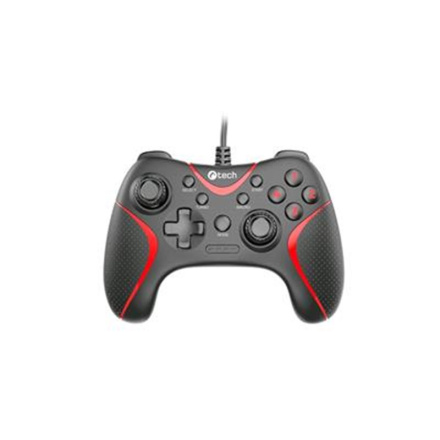 Gamepad C-TECH Theon pro PC/PS3, 2 programovatelná makro tlačítka, 2x analog, X-input, vibrační, 1,8, GP-09