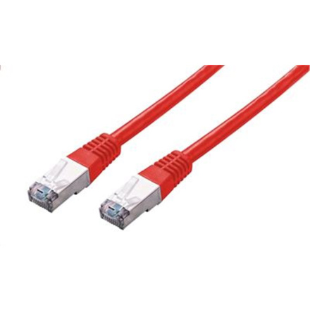 Kabel C-TECH patchcord Cat5e, FTP, červený, 0,5m, CB-PP5F-05R