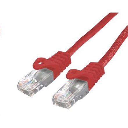 Kabel C-TECH patchcord Cat6, UTP, červený, 0,25m, CB-PP6-025R