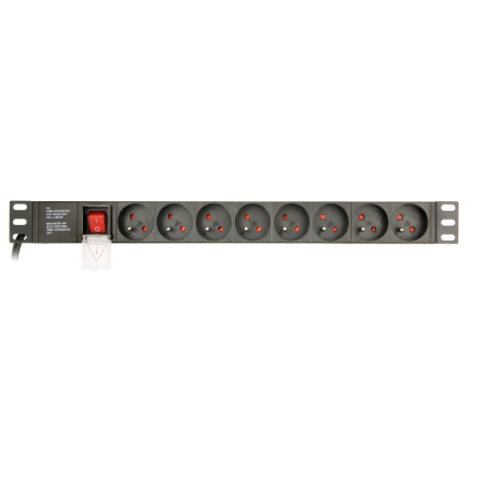 Gembird PDU 8 zásuvek, C14, 1U, 10 A, 3m, EG-PDU-014-FC14