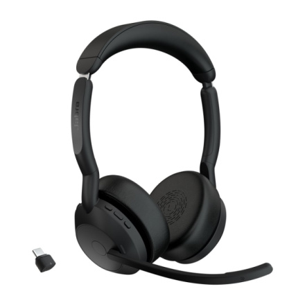 Jabra Evolve2 55/Stereo/ANC/USB-C/BT-USB/Bezdrát/Černá, 25599-989-899