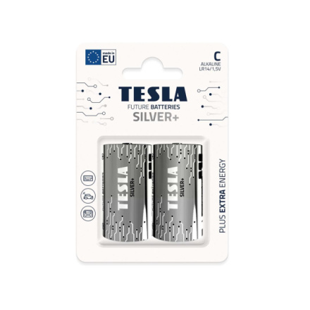 TESLA - baterie C SILVER+, 2ks, LR14, 13140221