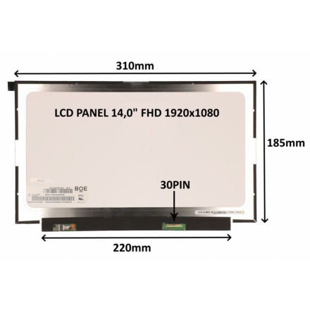 SIL LCD PANEL 14,0" FHD 1920x1080 30PIN MATNÝ IPS / BEZ ÚCHYTŮ, 77042065