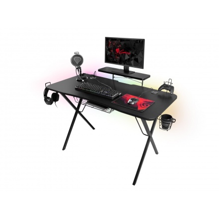 Genesis Holm 300 RGB - herní stůl s RGB podsvícením, 3xUSB 3.0, bezdrátová nabíječka mobilů, NDS-1550