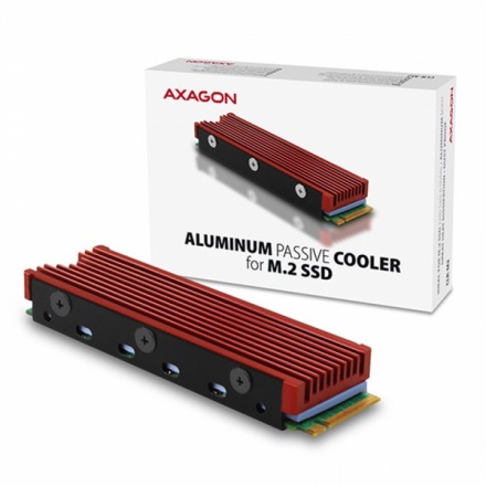 AXAGON CLR-M2, hliníkový pasivní chladič pro jedno i oboustranný M.2 SSD disk, výška 12 mm, CLR-M2
