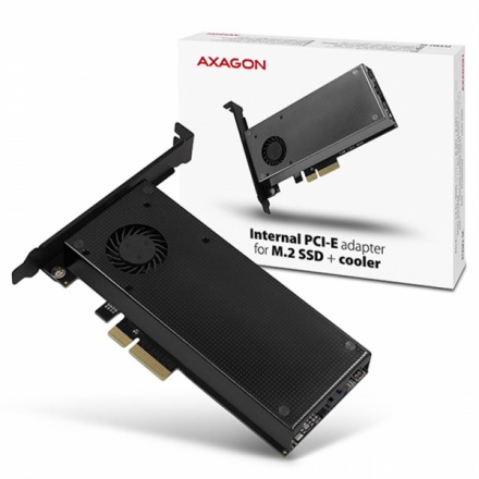 AXAGON PCEM2-DC, PCIe x4 - M.2 NVMe M-key + SATA B-key slot adaptér, chladič, vč. LP, PCEM2-DC