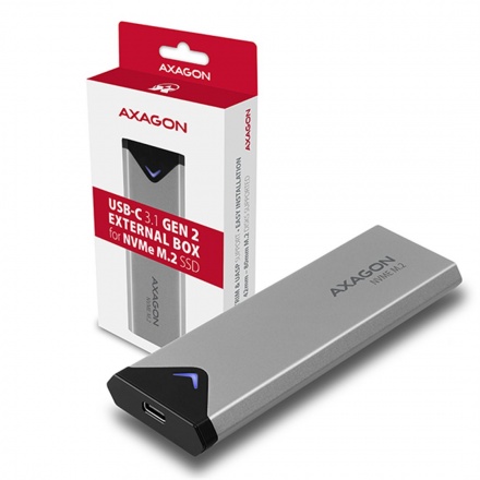 AXAGON EEM2-UG2, USB-C 3.2 Gen 2 - M.2 NVMe SSD kovový box, délka 42 až 80 mm, EEM2-UG2