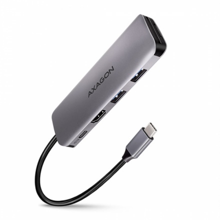AXAGON HMC-5, USB 3.2 Gen 1 hub, porty 2x USB-A, HDMI, SD/microSD slot, PD 100W, kabel USB-C 20cm, HMC-5