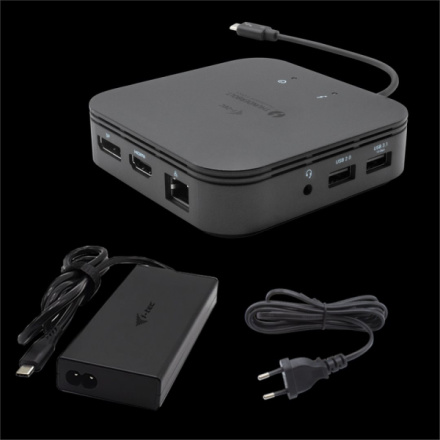 i-tec Thunderbolt 3 Travel Dock Dual 4K Display with Power Delivery 60W + i-tec Universal Charger 77, TB3TRAVELDOCKPD60W