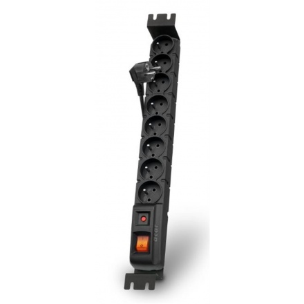 PREMIUMCORD Acar S8 FA Rack 3m kabel, 8 zásuvek, přepěťová ochrana, do racku, černá, ppacars8-3rack