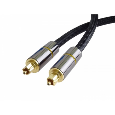 PremiumCord Optický audio kabel Toslink, OD:7mm, Gold-metal design + Nylon 3m, kjtos7-3