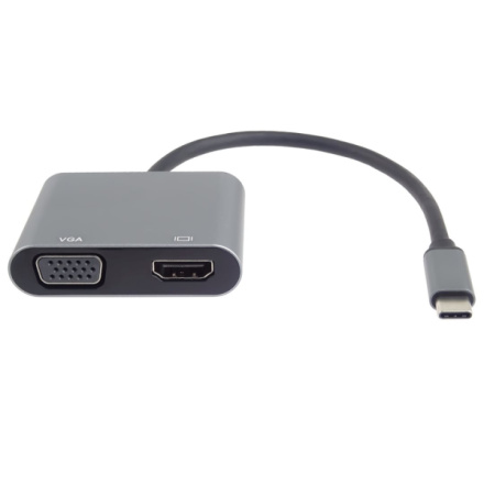 PremiumCord MST adaptér USB-C na HDMI + VGA, rozlišení 4K a FULL HD 1080p, ku31hdmi19