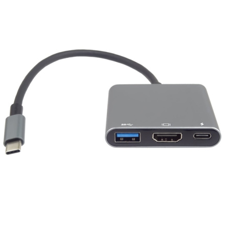 PremiumCord Adaptér USB-C na HDMI + USB3.0 + PD, rozlišení 4K a FULL HD 1080p, ku31hdmi20