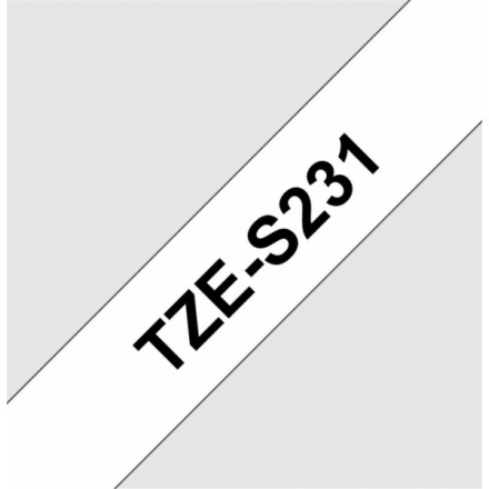 BROTHER TZE-S231, bílá/černá, 12mm, TZES231