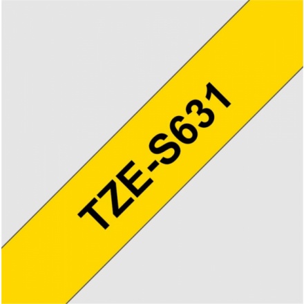 BROTHER TZE-S631, žlutá/černá, 12mm, TZES631
