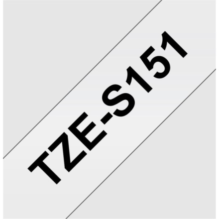 BROTHER TZE-S151,průsvitná / černá, 24mm, TZES151