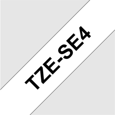 BROTHER TZE-SE4,  bílá / černá - security tape, TZESE4
