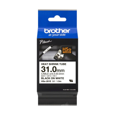 BROTHER HSE-261E - černý tisk na bílé, šířka 31,0 mm, HSE261E