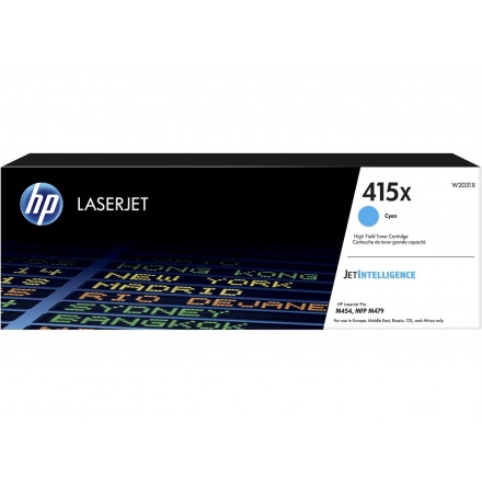 HP 415X Cyan LaserJet Toner Cartridge, W2031X, W2031X - originální