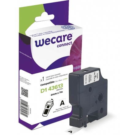 WECARE ARMOR páska kompatibilní s DYMO S0720780,Black/White,6mm*7m, K80011W4