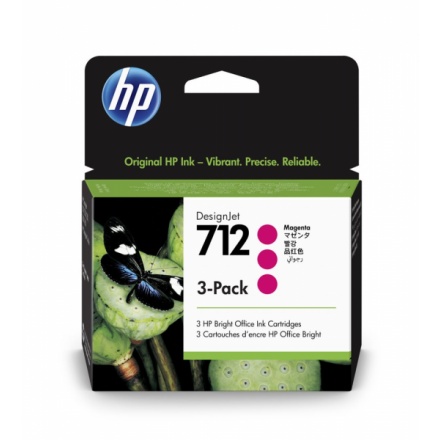 HP 712 Ink. náplň purpurová, trojbalení; 3ED78A, 3ED78A - originální