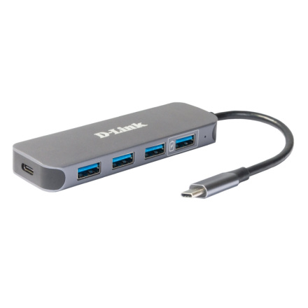 D-Link USB-C to 4-Port USB 3.0 Hub with Power Delivery, DUB-2340