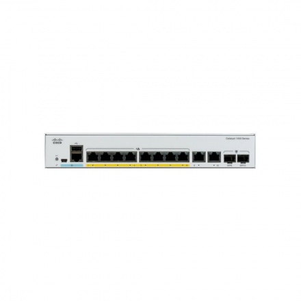 CISCO Catalyst C1000-8P-E-2G-L, 8x 10/100/1000 Ethernet PoE+ ports and 67W PoE budget, 2x 1G SFP and RJ-45, C1000-8P-E-2G-L