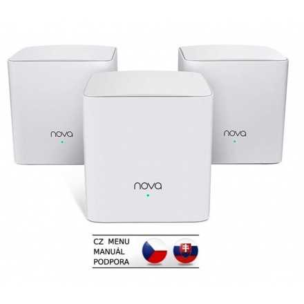 Tenda Nova MW5c (3-pack) WiFi AC1200 Mesh Gigabit system Dual Band, 6x GLAN/GWAN, SMART CZ aplikace, MW5c (3-pack)