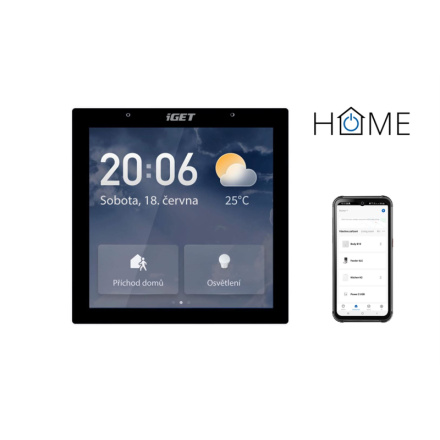 iGET HOME GW6 Control 4" LCD Gateway - brána Wi-Fi/Bluetooth/Zigbee 3.0, Philips HUE,Tuya,Andr,iOS, GW6 HOME