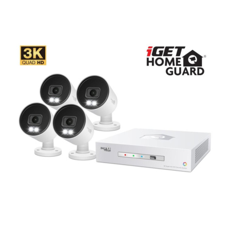 iGET HGDVK83304 - Kamerový 3K set, 8CH DVR + 4x kamera 3K, zvuk, LED, SMART W/M/Andr/iOS, HGDVK83304