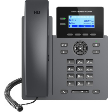 Grandstream GRP2602 SIP telefon, 2,21" LCD podsv. displej, 4 SIP účty, 2x100Mbit port, GRP2602