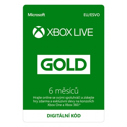 MICROSOFT ESD XBOX - Zlaté členství Xbox Live Gold - 6 měsíců (EuroZone), S3T-00005