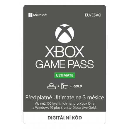 MICROSOFT ESD XBOX - Game Pass Ultimate - předplatné na 3 měsíce (EuroZone), QHX-00006