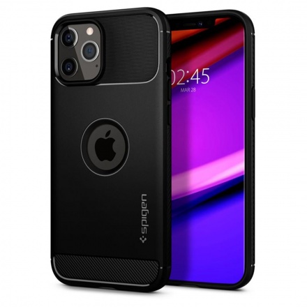 Ochranný kryt Spigen Rugged Armor pro Apple iPhone 12/iPhone 12 Pro (6,1") černý, ACS01700