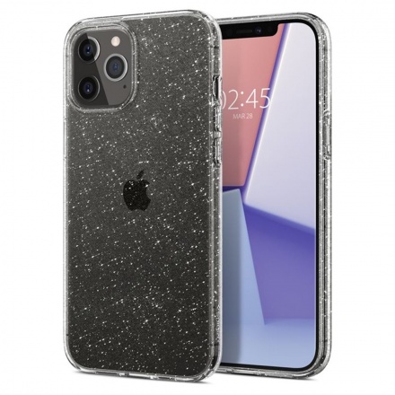 Ochranný kryt Spigen Liquid Crystal Glitter pro Apple iPhone 12/iPhone 12 Pro (6,1") transparentní, ACS01698