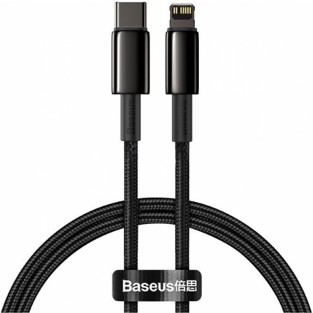 Baseus CATLWJ-01 Tungsten Gold Fast Charge Kabel USB-C to Lightning 20W 1m Black, 6953156232037