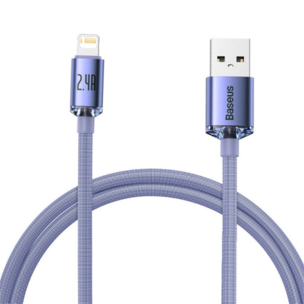 Baseus CAJY000005 Crystal Shine Series Datový Kabel USB - Lightning 20W 1,2m Purple, 6932172602703