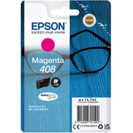 EPSON Singlepack Magenta 408 DURABrite Ultra Ink, C13T09J34010 - originální