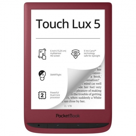 E-book POCKETBOOK 628 Touch Lux 5, Red, PB628-R-WW