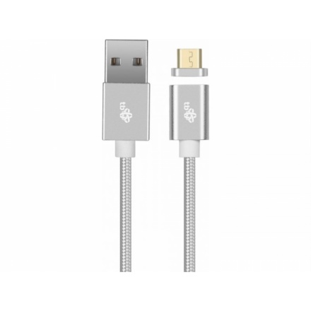 TB Touch magnetický kabel Micro USB stříbrný 1m, AKTBXKUMMAG001S