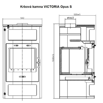 Krbová kamna VICTORIA Opus S, hnědá, 3113