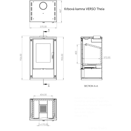 Krbová kamna VERSO Theia, slonová kost, 7125