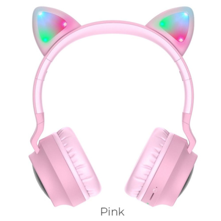 HOCO wireless bluetooth headphones W27 Cat Ear pink 437252