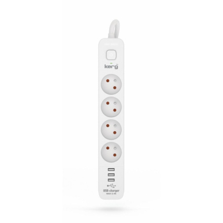 Power strip 4 socket + 3xUSB A ; 3 meter ; 3×1.5mm² H05VV-F 16A/250V~M02414 586981