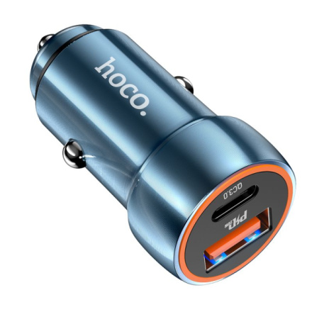 HOCO car charger USB A + Type C PD QC3.0 3A 20W Z46A sapphire blue 590348