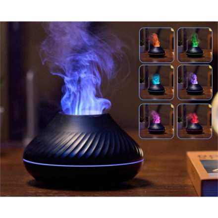 Colorful flame aromatherapy machine / humidifier / diffuser Art Deco model YMX 130 black 600482