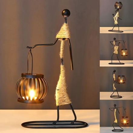 Decorative metal candlestick ART DECO Africa model A IALC-1 600596