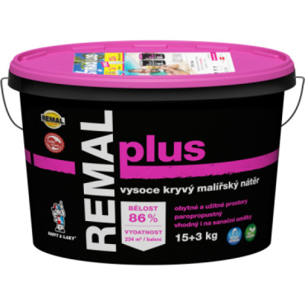 REMAL Plus vysoce kryvá barva na zeď, 15+3 kg - Soutěž + dárek