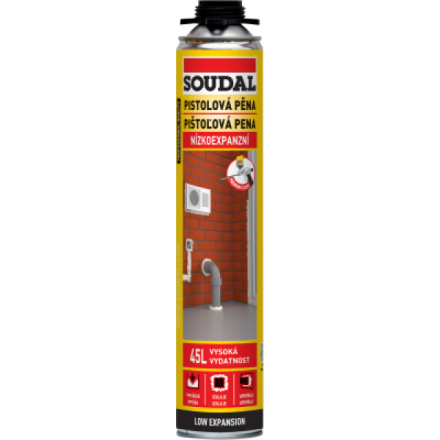 Soudal montážní pěna nízkoexpanzní pistolová, 750 ml