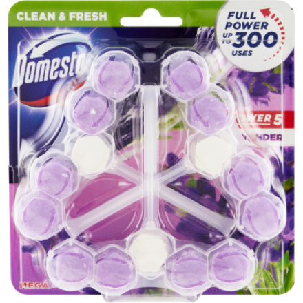 Domestos Power 5 Lavender tuhý WC blok 3 x 55g